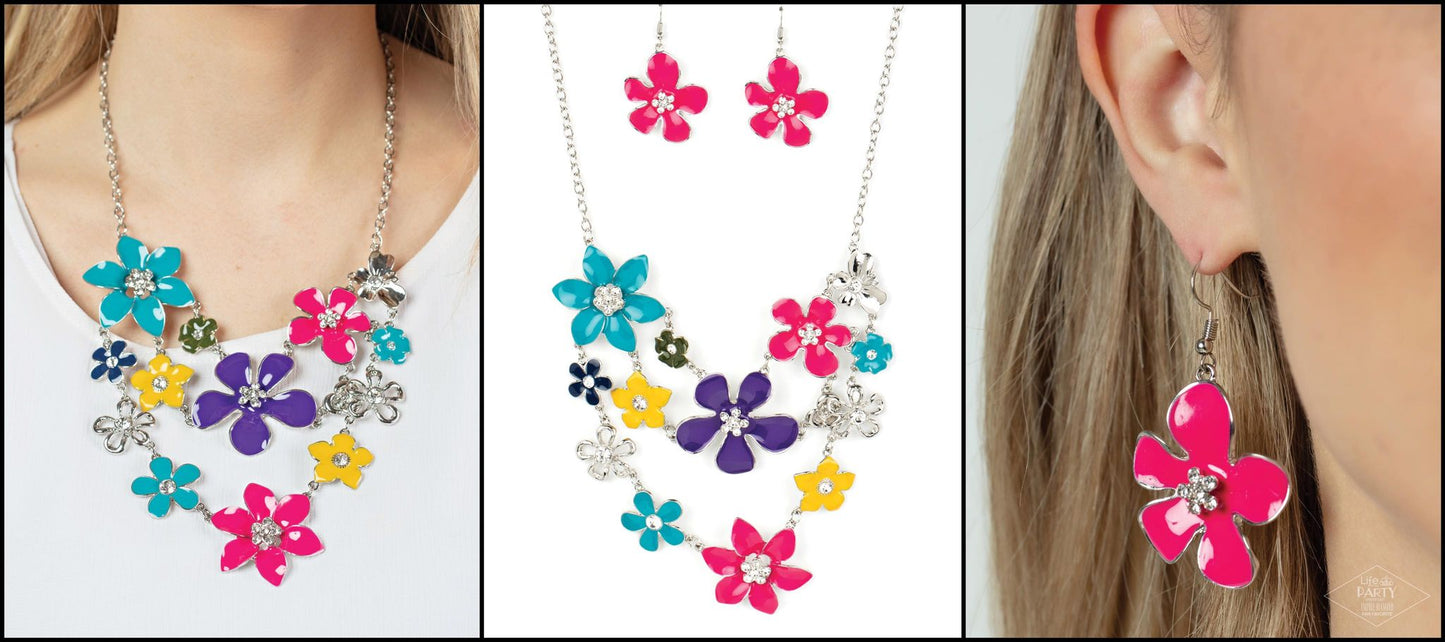 zi, zi collection, vintage jewelry, necklace, medium necklace, statement necklace, flower, flower jewelry, enamel jewelry, paparazzi accessories, everyday jewelry, affordable jewelry, paparazzi accessories, vintage zi collection, jewelry stores, jewelry stores near me,