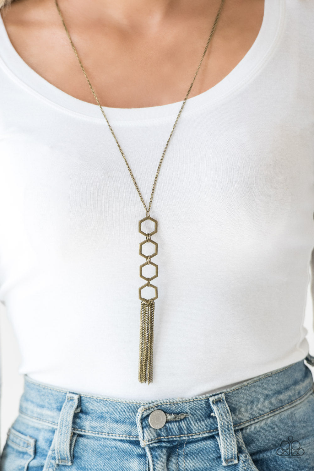 brass, brass jewelry, necklace, long necklace, everyday jewelry, affordable jewelry, casual jewelry, fringe, fringe jewelry, paparazzi accessories, jewelry stores, jewelry stores near me