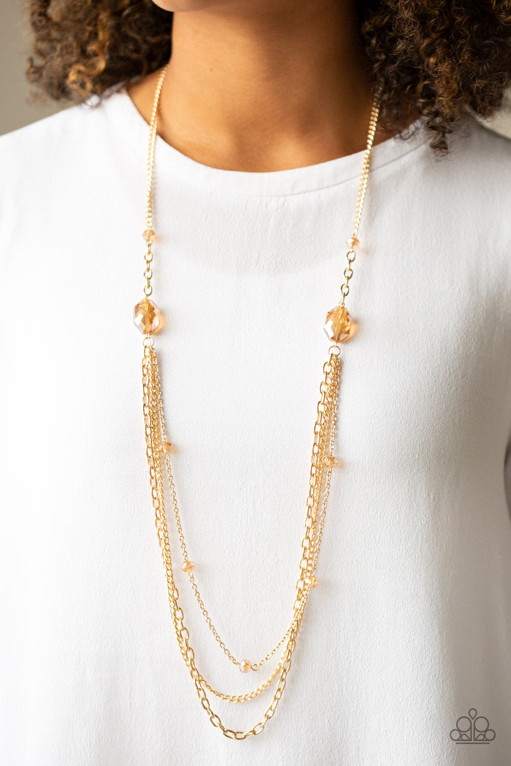 gold, gold jewelry, necklace, long necklace, everyday jewelry, affordable jewelry, beaded jewelry, beads, paparazzi accessories, jewelry stores, jewelry stores near me,