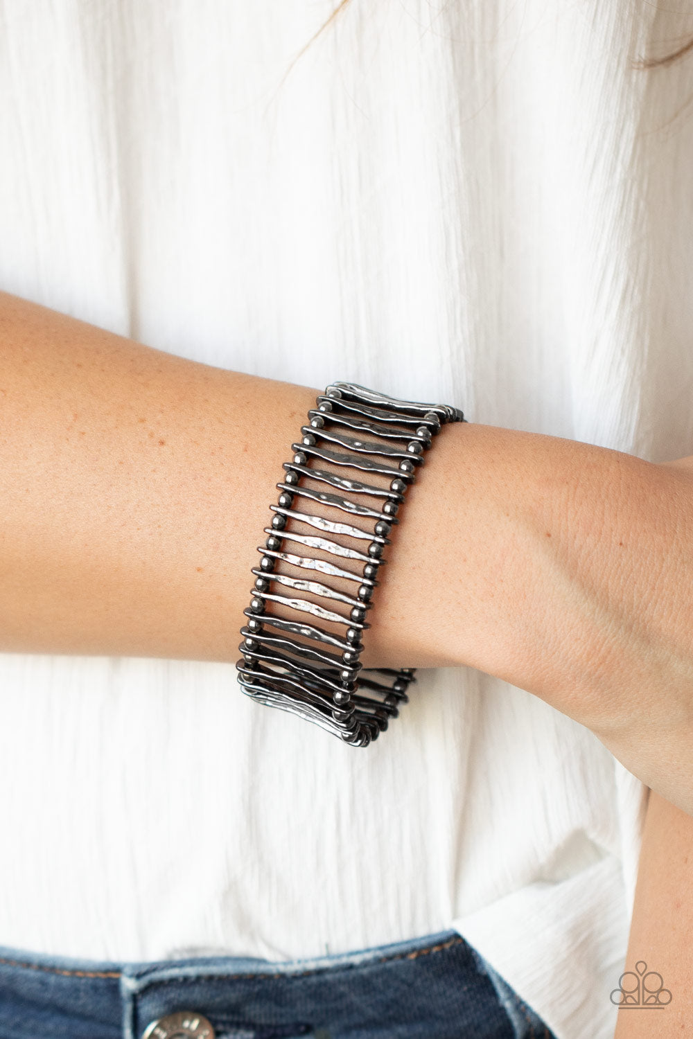 gunmetal, gunmetal jewelry, bracelet, stretch bracelet, affordable jewelry, affordable holiday gift, everyday jewelry, trending jewelry,viral jewelry, prom jewelry, wedding jewelry, paparazzi accessories, jewelry stores, jewelry stores near me,
