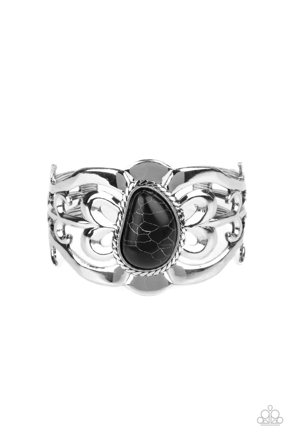 silver, silver jewelry, black, stone, crackle stone, country jewelry, boho jewelry, bohemian jewelry, affordable jewelry, paparazzi accessories