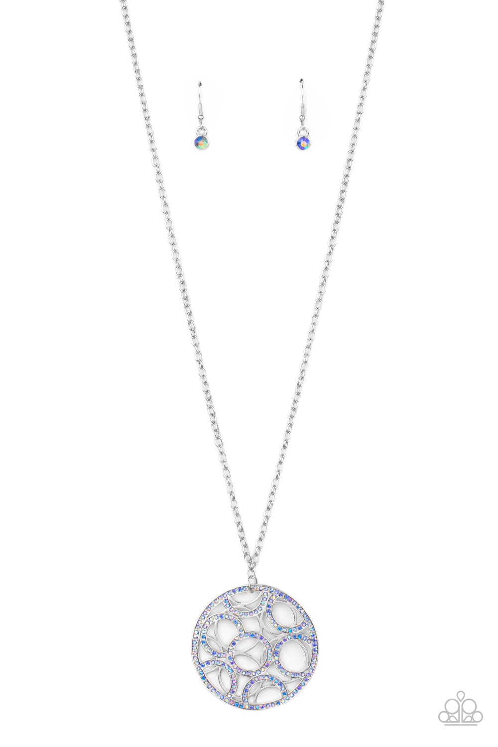iridescent, silver, silver jewelry, necklace, long necklace, blue, blue jewelry, viral jewelry, trending jewelry, affordable jewelry, paparazzi accessories