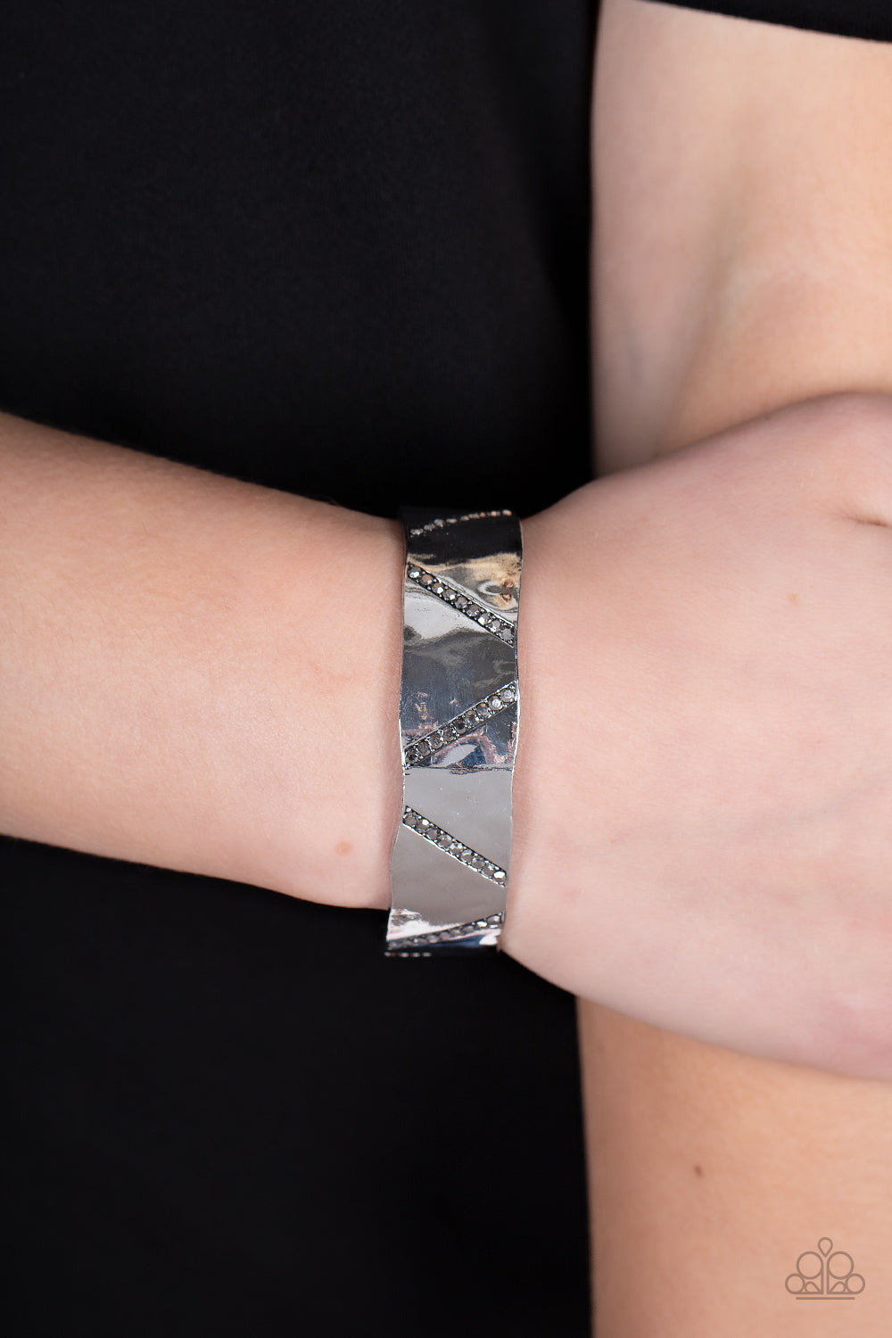 silver, silver jewelry, bracelet, cuff, open cuff bracelet, white, white jewelry, white rhinestone, affordable jewelry, paparazzi accessories, everyday jewelry, fourth of july jewelry, holiday jewelry, affordable gift,