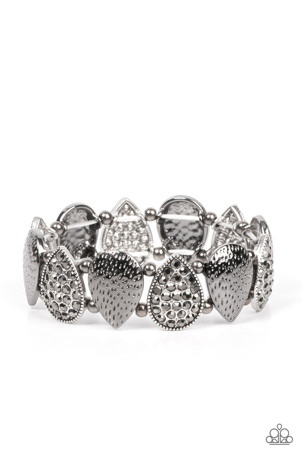 silver, silver jewelry, affordable jewelry, bracelet, stretchy bracelet, hematite, paparazzi accessories,