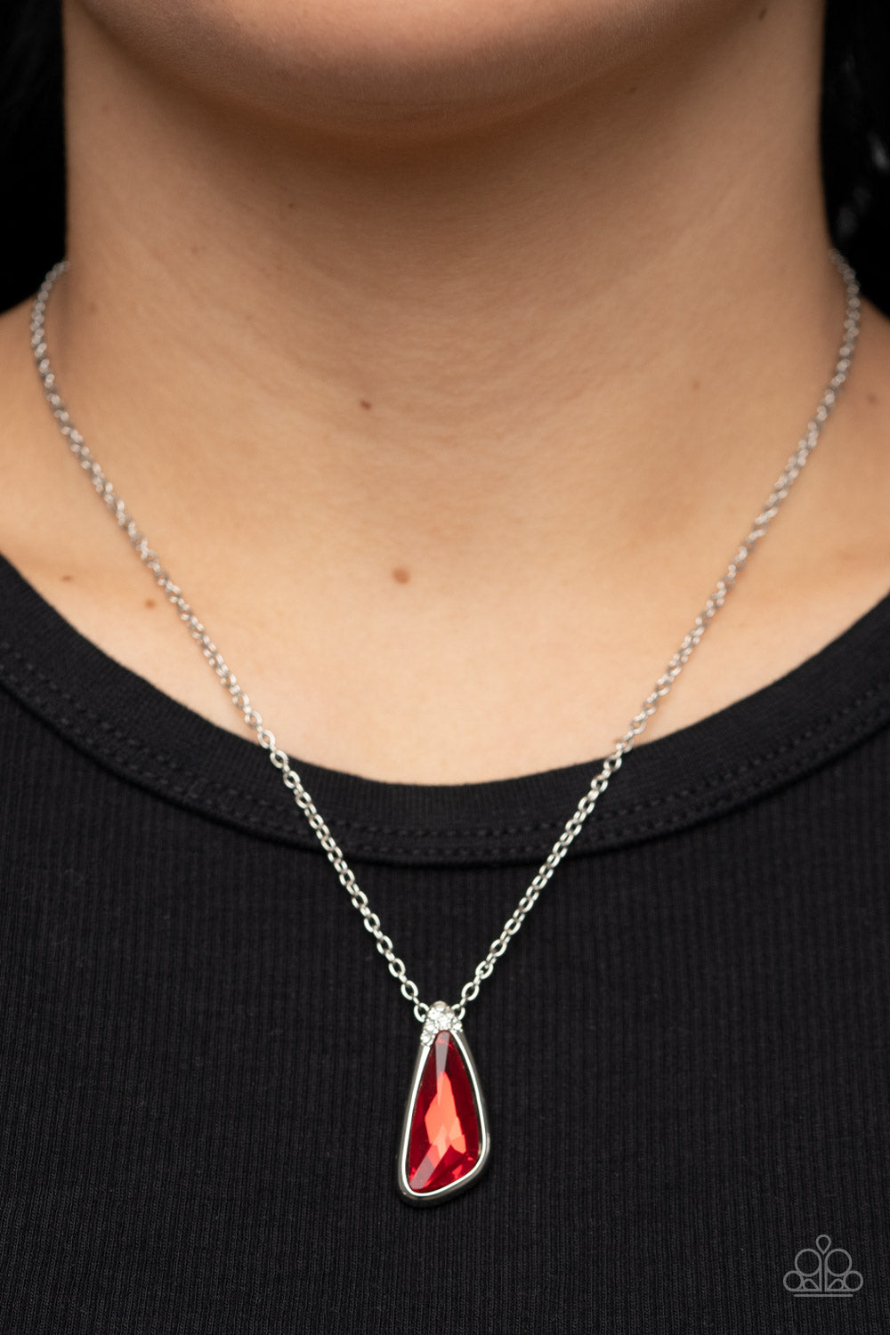 silver, silver jewelry, necklace, red, red jewelry, affordable jewelry, paparazzi accessories, everyday jewelry, affordable jewelry,