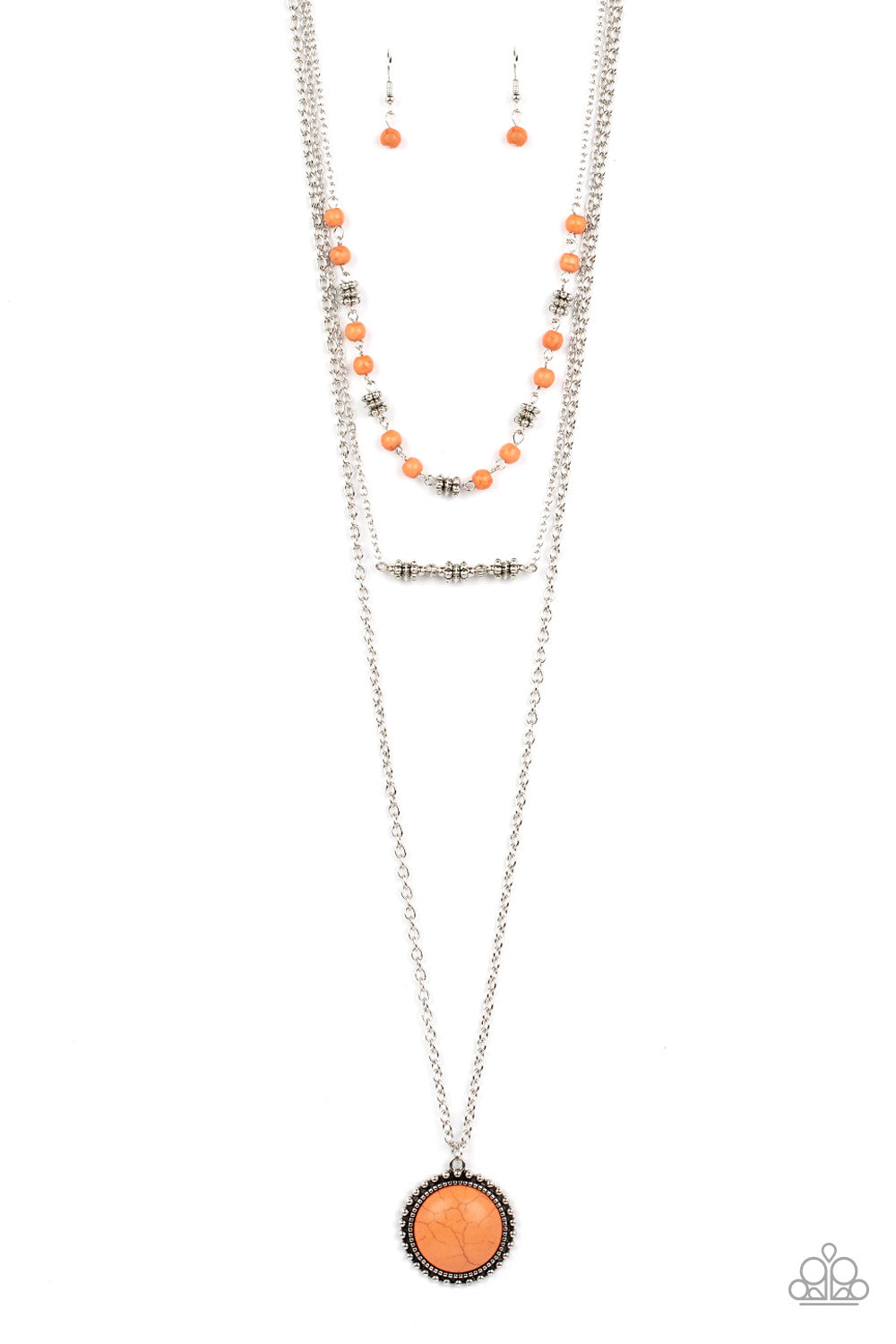 silver, silver jewelry, necklace, long necklace, layered necklace, orange, stone, orange jewelry, stone, stone jewelry, affordable jewlery, affordable holiday gift, everyday jewelry, trending jewlery, viral jewlery, paparazzi accessories, jewelry stores, prom jewelry, wedding jewlery, jewelry stores near me,