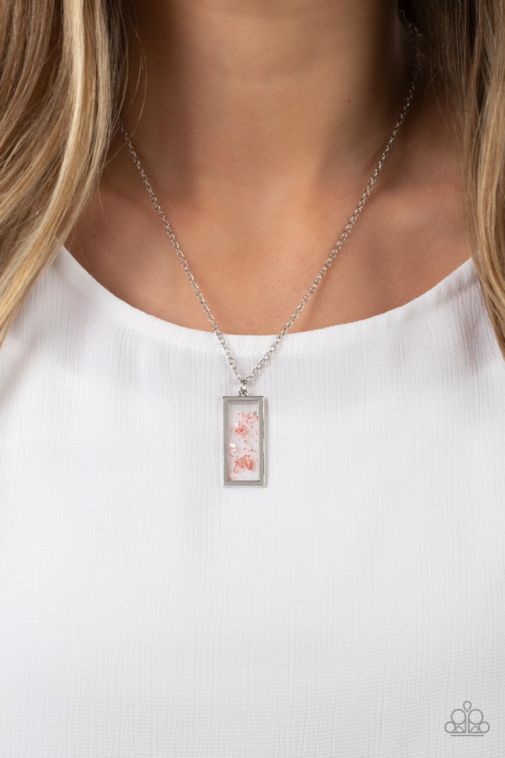 silver, silver jewelry, necklace, medium necklace, pink, pink jewelry, affordable jewelry, pendant jewelry, pendant necklace, affordable holiday gift, iridescent, iridescent jewelry, everyday jewelry, teenage jewelry, casual jewelry, trending jewelry, viral jewelry, jewelry stores, jewelry stores near me,