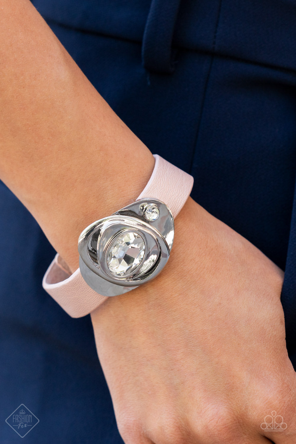 silver, silver jewelry, bracelet, wrap, urban, urban jewelry, affordable jewelry, affordable holiday gift, everyday jewelry, pink, pink jewelry, casual jewelry, white, rhinesone, trending jewelry, suede jewelry, fashion fix, fashion fix exclusive, paparazzi accessories,