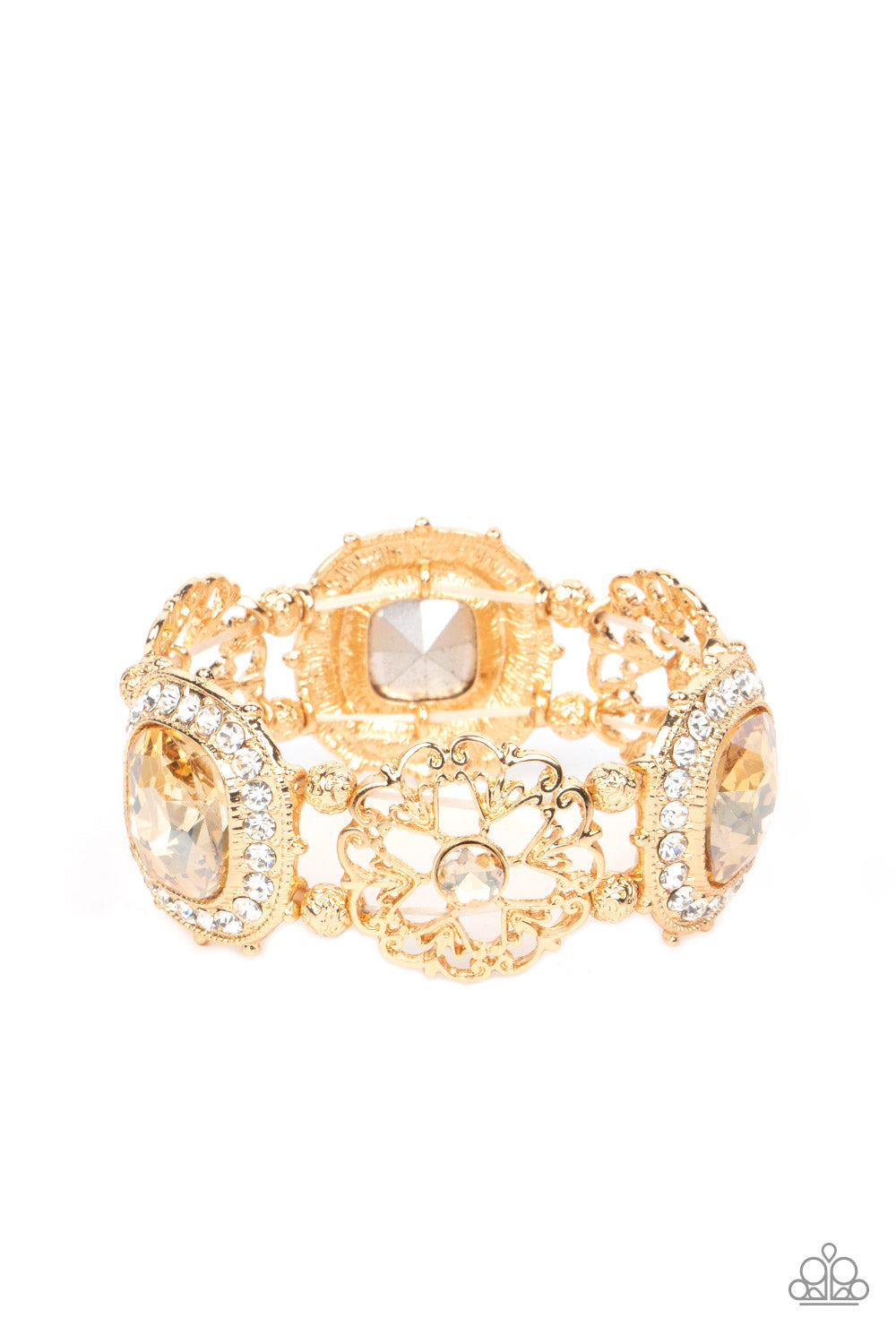 gold, gold jewlery, bracelet, stretch bracelet, affordable jewlery, affordable holiday gift, everyday jewelry, trending jewlery, viral jewlery, paparazzi accessories, life of the party exclusive, white, white jewlery, prom jewlery, rhinestone, wedding jewlery, jewlery stores, jewlery stores near me, casual jewelry,