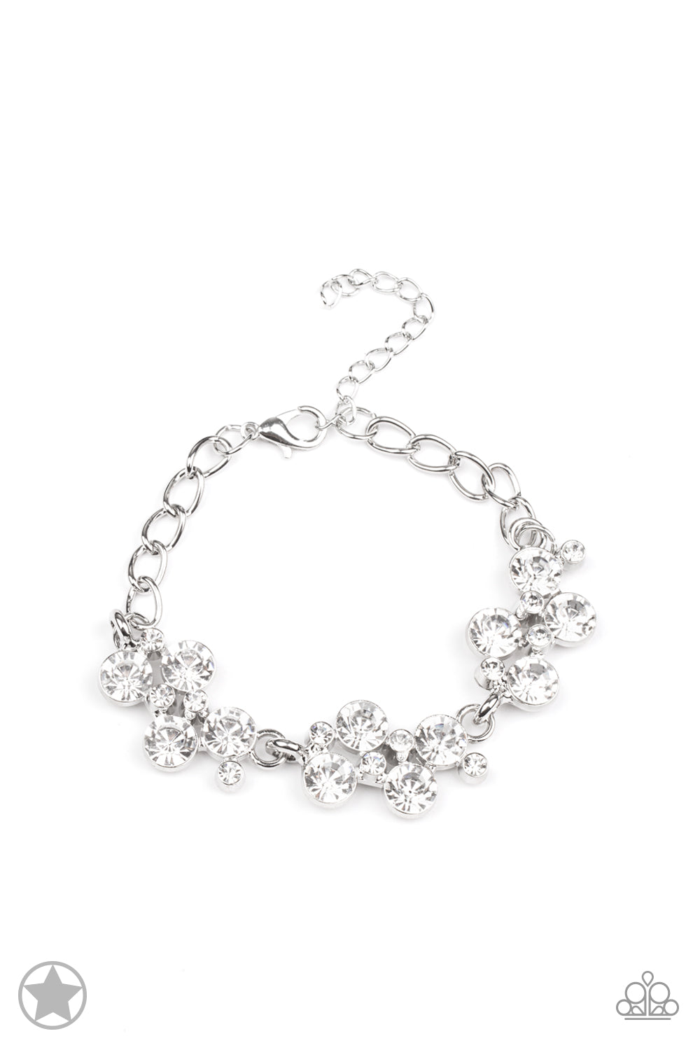 silver, silver jewelry, bracelet, white jewelry, white rhinestone, blockbuster paparazzi accessories, everyday jewelry, affordable jewelry,