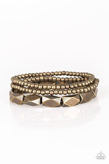 Metal Movement- Brass - Paparazzi Accessories