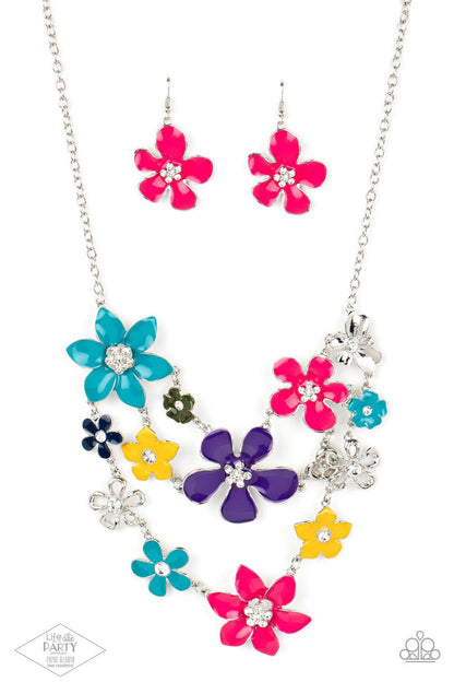 zi, zi collection, vintage jewelry, necklace, medium necklace, statement necklace, flower, flower jewelry, enamel jewelry, paparazzi accessories, everyday jewelry, affordable jewelry, paparazzi accessories, vintage zi collection, jewelry stores, jewelry stores near me, 