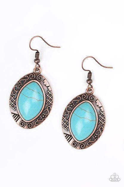 copper, copper jewelry, earrings, fish hook, blue, blue jewlery, paparazzi accessoreis, jewelry stores, jewelry stores near me, everyday jewelry, casual jewelry, affordable jewlery, affordable holiday gift, trending jewlery, stone jewelry, crackle jewelry, 