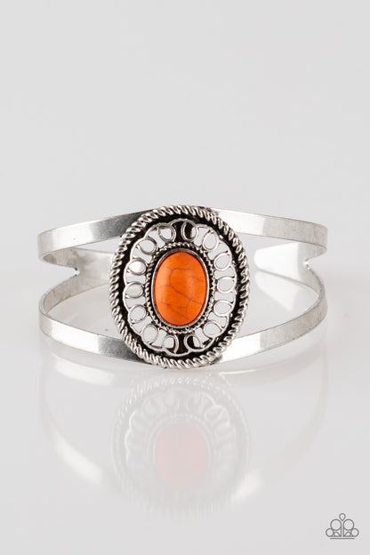 silver, silver jewelry, orange, stone, crackle stone, bohemian jewelry, everyday jewelry, paparazzi accessories, affordable jewelry, cuff, bracelet, 