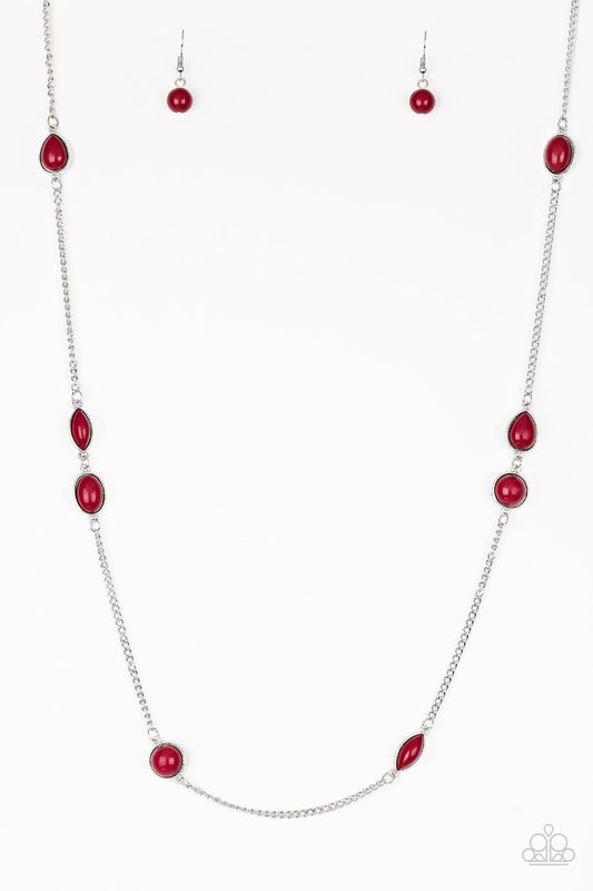 silver, necklace, long necklace, red, everyday necklace, affordable jewelry, silver jewelry 