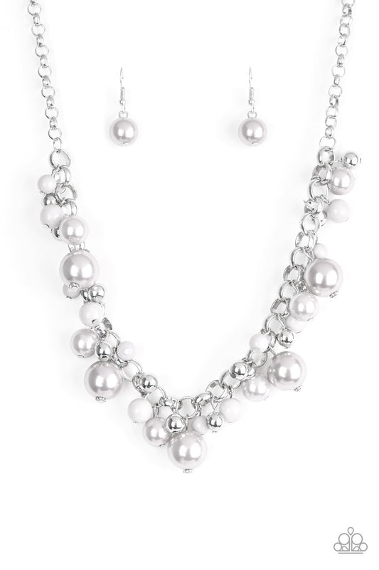 silver, necklace, medium necklace, bead, statement necklace
