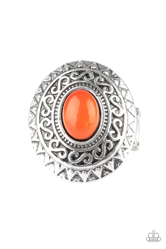 silver, ring, orange, orange jewelry, adjustable ring, fashion forward jewelry, everyday jewelry, paparazzi accessories, 