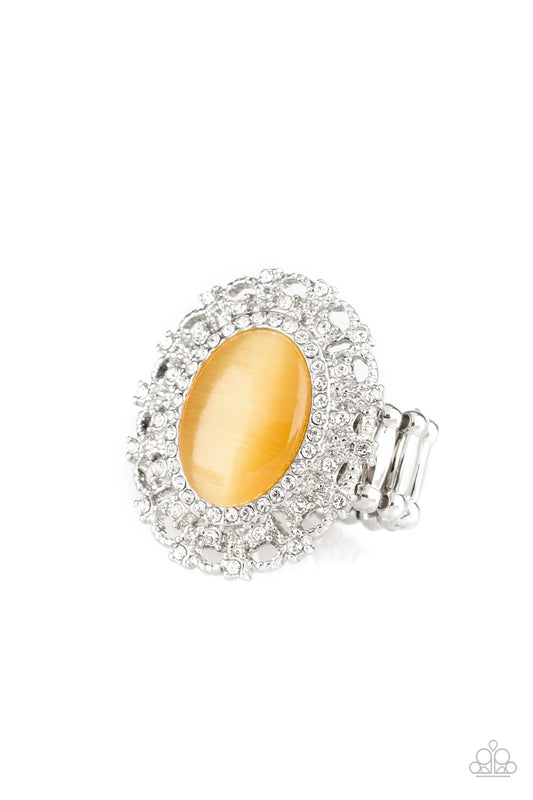 silver, silver jewelry, yellow, yellow jewelry, moon stone jewelry, adjustable ring, affordable jewelry, paparazzi accessories, everyday jewelry