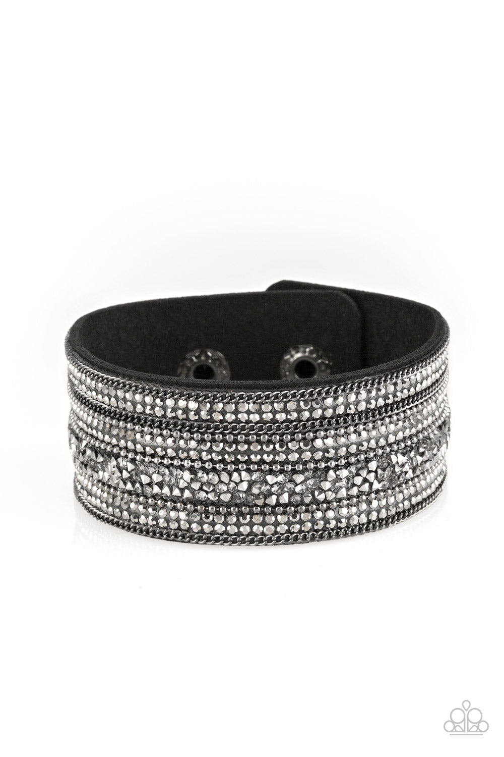 black, urban, wrap, bracelet, paparazzi accessories, rhinestones,