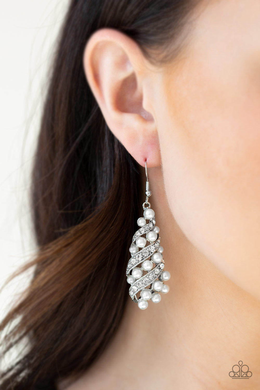 silver, silver jewlery, earrings, fish hook, prom jewlery, wedding jewelry, affordable jewelry, affordable holiday gift, everyday jewelry, casual jewlery, paparazzi accessories, pearl, white, white jewlery, jewelry stores, jewelry stores near me, viral jewelry, trending jewelry, 