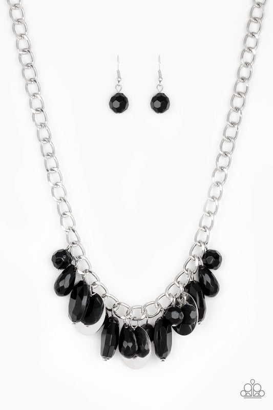 silver, silver jewelry, necklace, medium necklace, statement necklace, everyday jewelry, paparazzi accessories, affordable jewelry, black, black jewelry, grunge jewelry