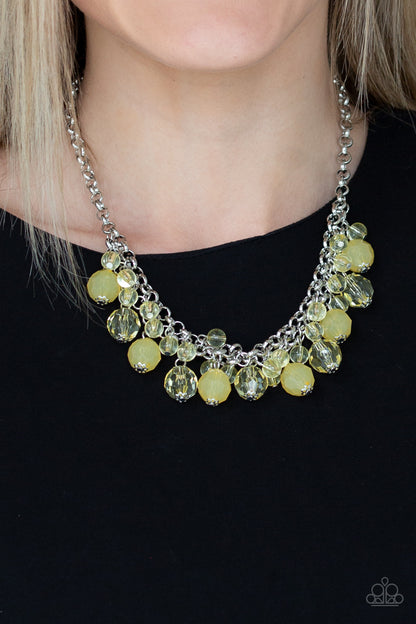 silver, silver jewelry, necklace, medium necklace, yellow, yellow jewelry, statement necklace, everyday necklace, affordable jewelry, everyday jewelry, paparazzi accessories, 
