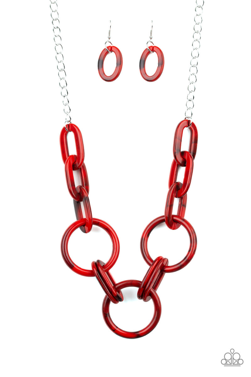 silver, silver jewelry, necklace, medium necklace, red, red jewelry, fourth of july jewelry, acrylic, polynesian inspired jewelry, affordable jewelry, affordable holiday gift, everyday jewelry, paparazzi accessories, jewelry stores, jewelry stores near me, tax free 
