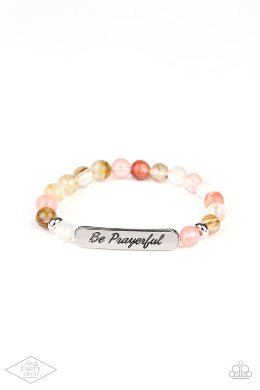 silver, orange, multi, silver jewelry, bracelet, stretchy bracelet, inspirational jewelry, everyday jewelry, paparazzi accessories, affordable jewelry, life of the party exclusive, 