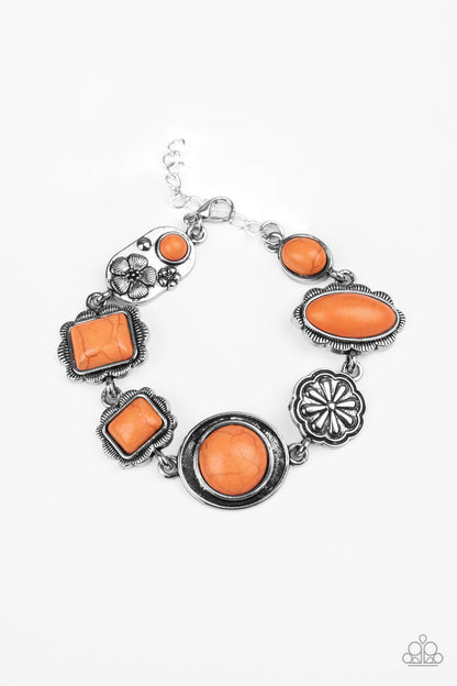 silver, bracelet, stoned bracelet, orange, stone, affordable jewelry, everyday jewelry, paparazzi accessories 