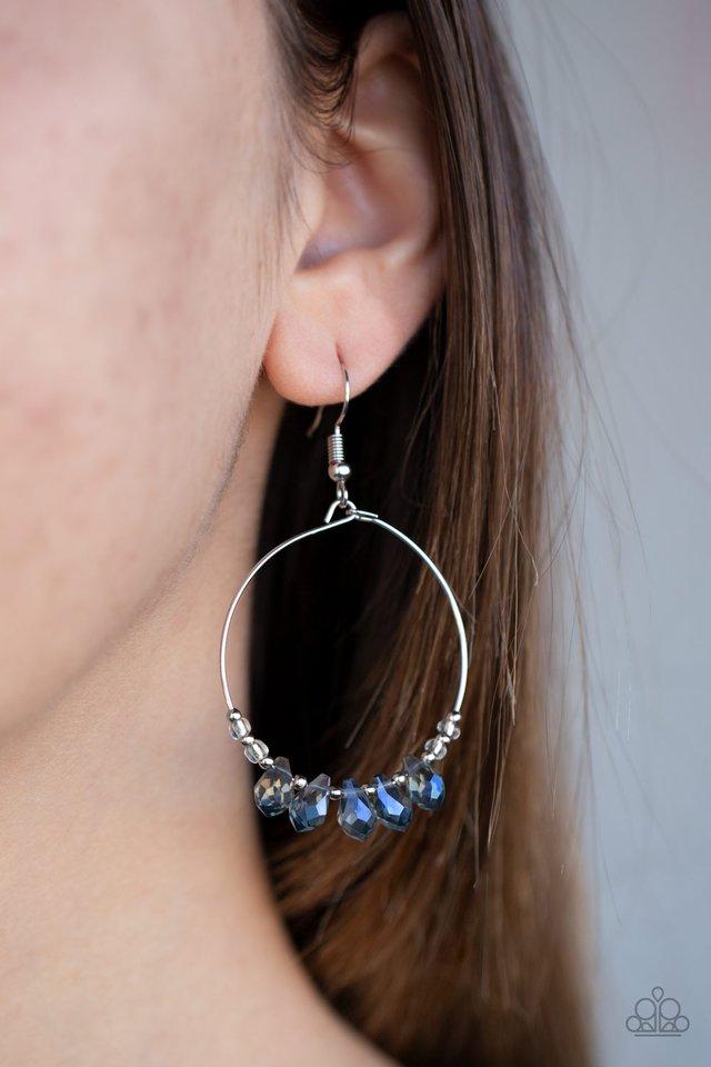Holographic Hoops - Blue - Paparazzi Accessories