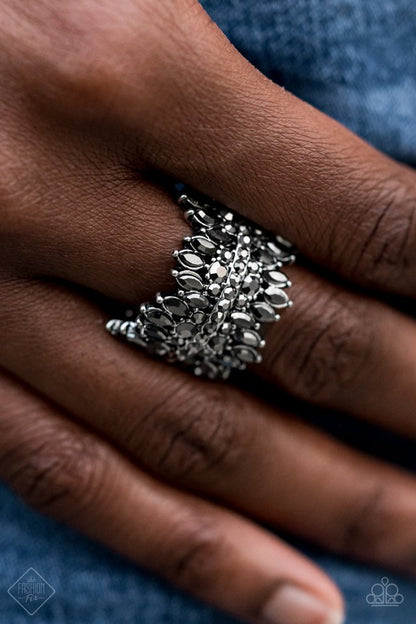 silver, silver jewelry, ring, fat back, adjustable ring, everyday ring, simple, hematite, rhinestone jewelry,simple jewelry, affordable jewelry, affordable holiday gift, everyday jewelry, paparazzi accessories, jewelry stores, jewelry stores near me, 