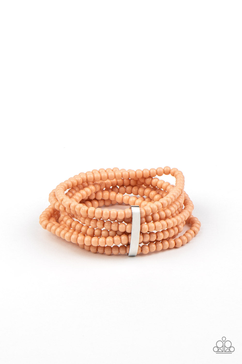 silver, silver jewelry, orange, orange jewelry, bracelet, stretchy bracelet, stackable bracelet, everyday jewelry, paparazzi accessories, affordable jewelry, 