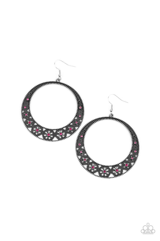 silver, silver jewelry, pink, pink jewelry, earring,  fish hook earring , affordable jewelry, affordable holiday jewelry, paparazzi accessories, everyday jewelry, jewelry stores, jewelry stores near me, 