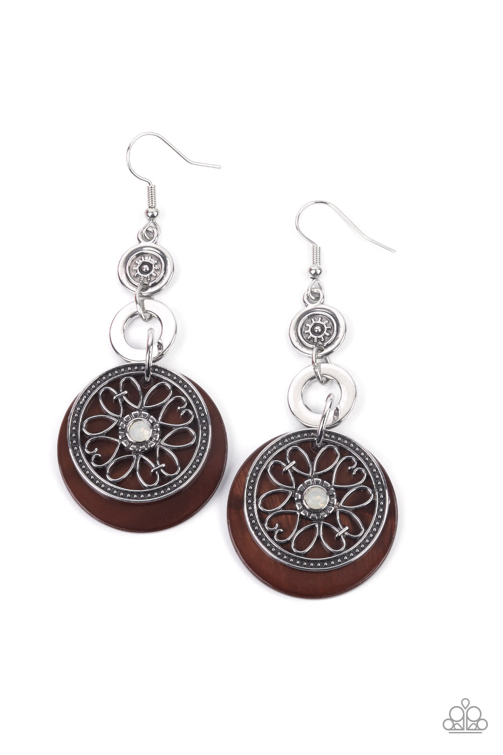 silver, silver jewlery, earrings, fish hook, abalony shell, brown, brown jewelry, paparazzi accessories, affordable jewelry, affordable holiday gift, everyday jewelry, trending jewlery, viral jewlery, jewelry stores, jewlery stores near me, casual jewelry, wedding jewelry, prom jewelry,