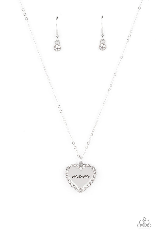 silver, silver jewelry, white, white rhinestone, medium necklace, necklace, everyday accessories, paparazzi accessories, mothers day present, affordable gift, 