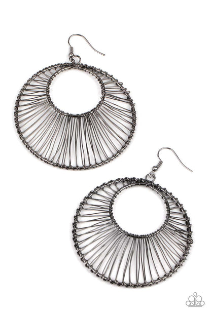 gunmetal, black, earring, fish hook