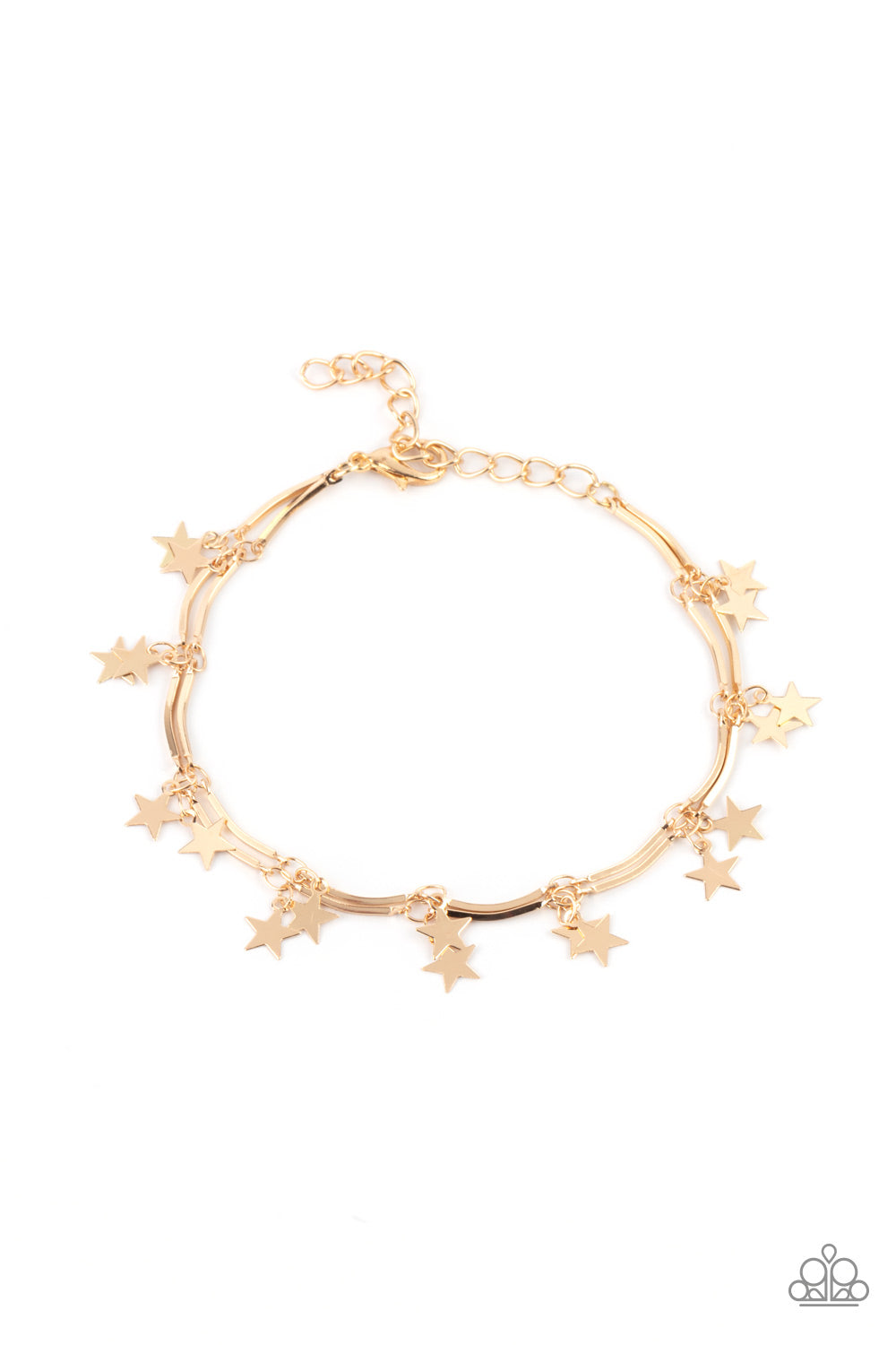 gold, fourth of july, holiday, bracelet, claw clasp, star, gold jewelry, affordable jewelry