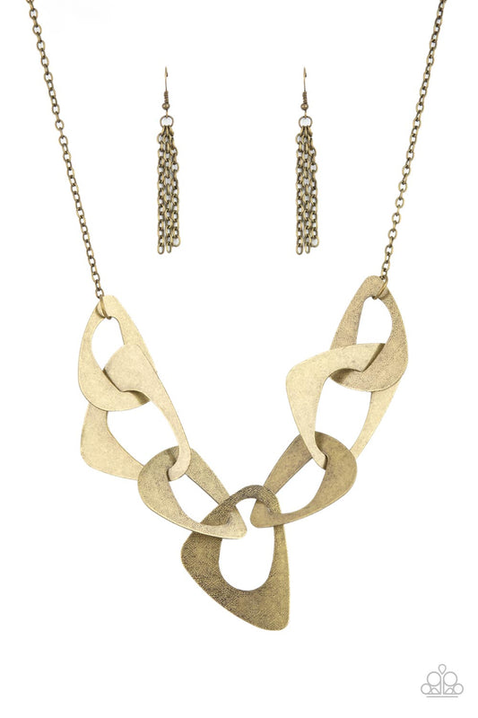 brass, brass jewelry, necklace, medium necklace, affordable jewelry, paparazzi accessories, everyday jewelry, 