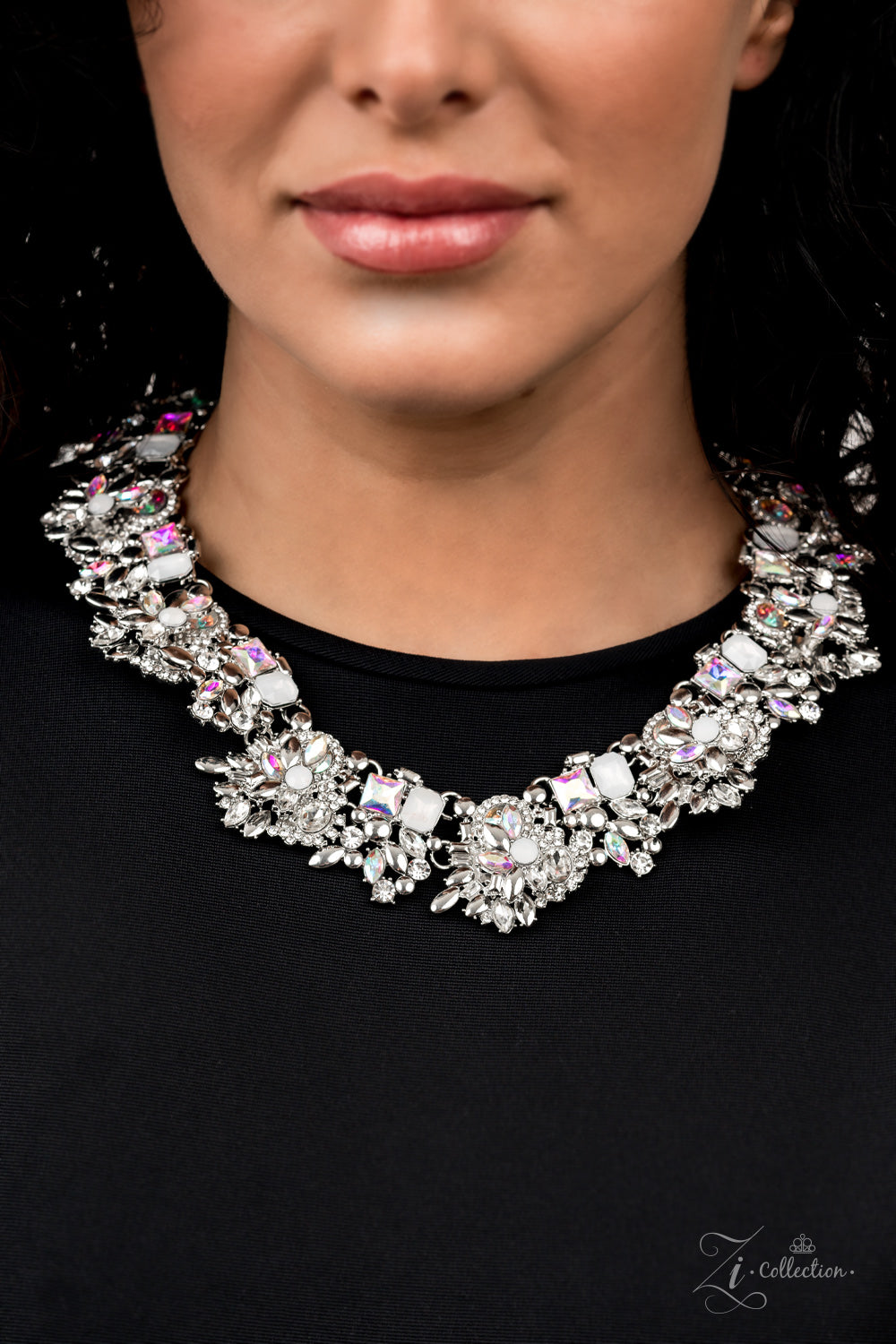 silver, silver jewelry, necklace, medium necklace, iridescent jewelry, affordable jewelry, affordable holiday gift, statement necklace, trending jewelry, viral jewelry, everyday jewelry, paparazzi accessories, jewelry stores, jewelry stores near me, 