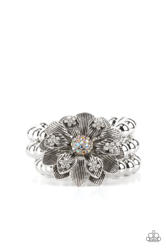 silver, silver jewelry, affordable jewelry, life of the party exclusive, paparazzi accessories, everyday jewelry, iridescent, iridescent jewelry, 