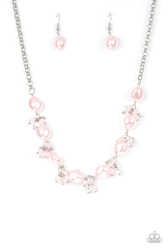 silver, silver jewelry, affordable jewelry, pink, pink jewelry, on wednesdays we wear pink, paparazzi accessories, everyday accessories, pearl, medium necklace, necklace,