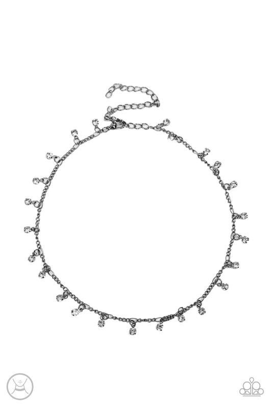 gunmetal, gunmetal jewelry, choker, necklace, medium necklace, simple jewelry, affordable accessories, paparazzi accessories, everday jewelry