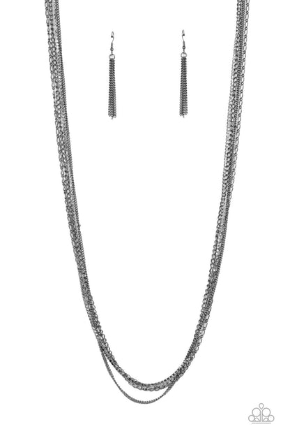 gunmetal, necklace, long necklace, goth jewelry, paparazzi accessories, affordable jewelry, 