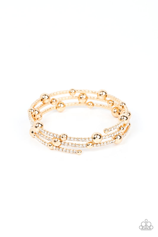 gold, gold jewelry, bracelet, coil bracelet, white, white rhinestone, teen jewelry, business jewelry, affordable jewelry, 