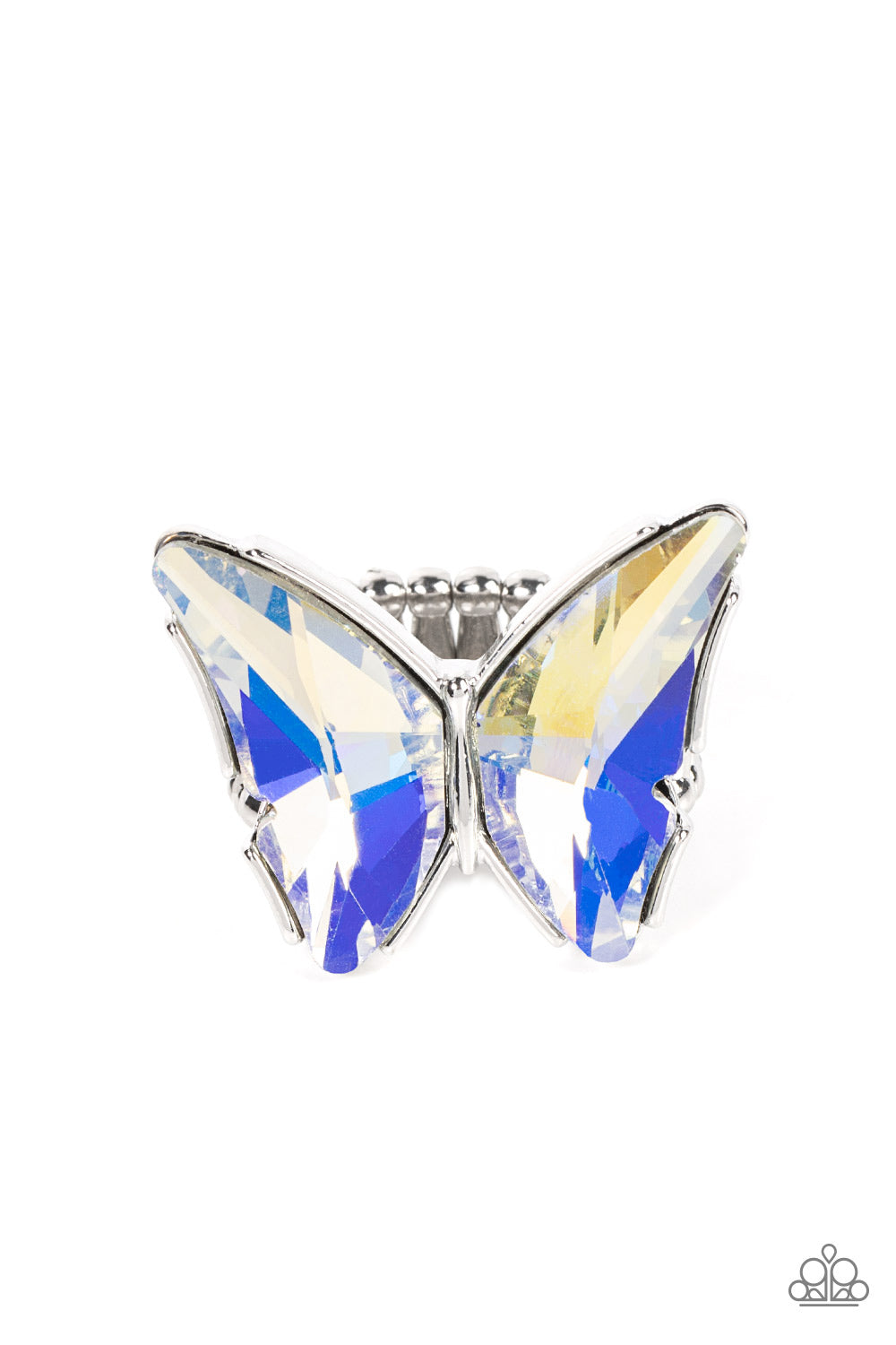 silver, silver jewelry, ring,fat back, iridescent, rhinestone, butterfly jewelry, butterfly, affordable jewelry, affordable holiday gift, everyday jewelry, paparazzi accessories, everyday jewelry, jewelry stores, jewelry stores near me, 