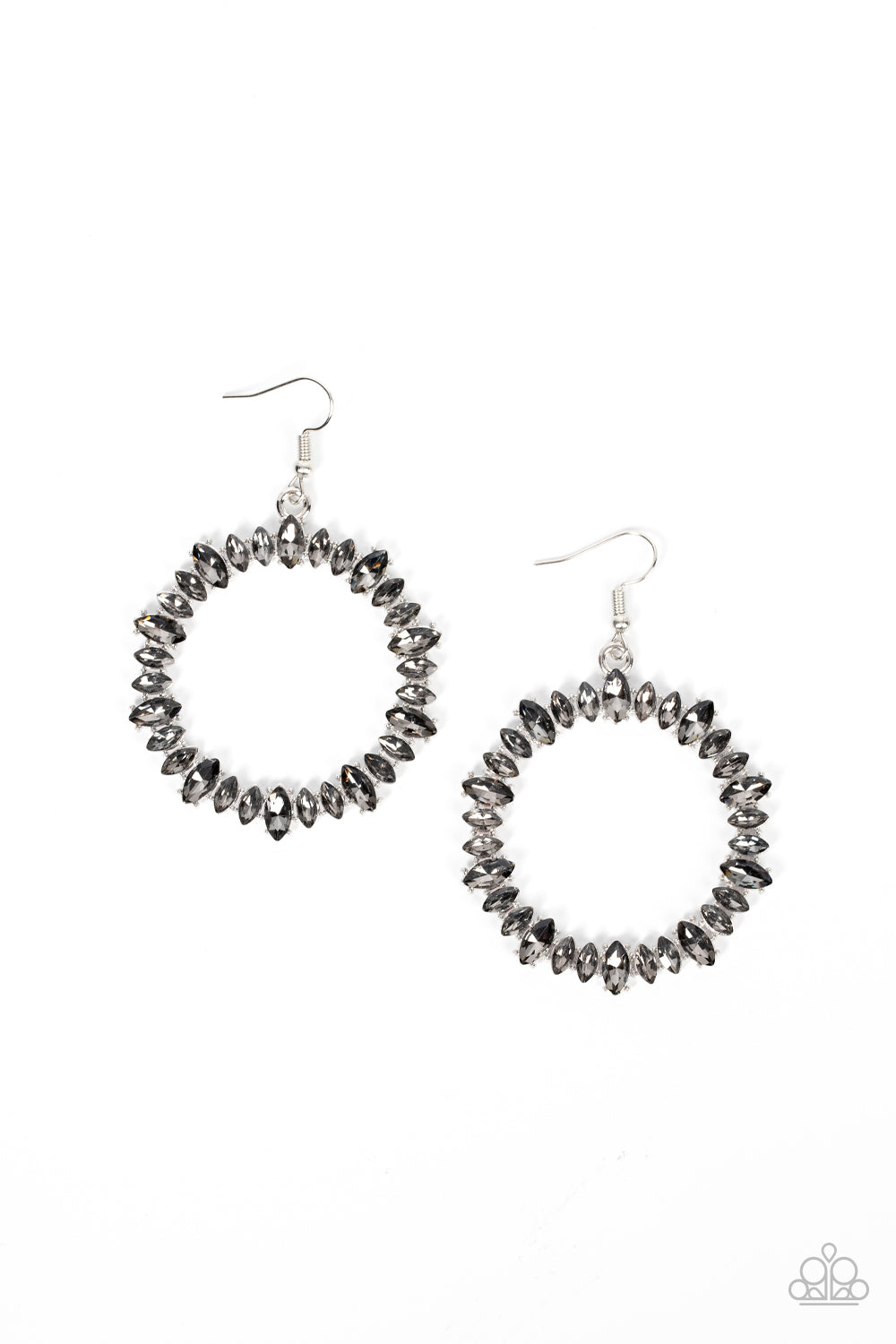 silver, silver jewelry, earring, affordable jewelry, fish hook earring, hematite rhinestone, paparazzi accessories, everyday accessories, affordable jewelry, 