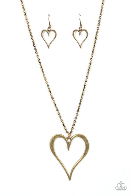 brass, brass jewelry, necklace, long necklace, affordable jewelry, affordable holiday gift, everyday jewelry, paparazzi accessories, heart, heart jewelry, jewelry stores, jewelry stores near me, 