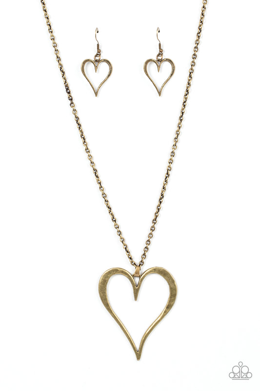 brass, brass jewelry, necklace, long necklace, affordable jewelry, affordable holiday gift, everyday jewelry, paparazzi accessories, heart, heart jewelry, jewelry stores, jewelry stores near me, 