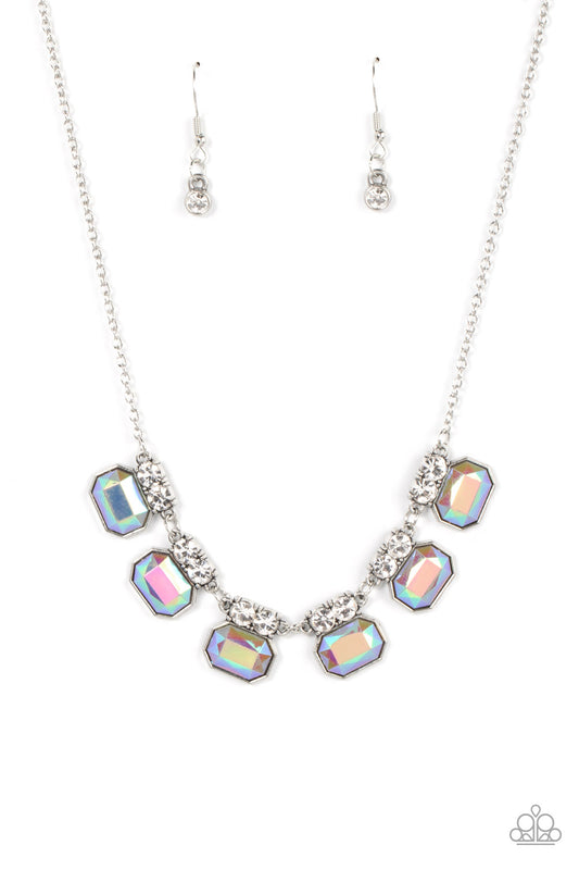 silver, iridescent, silver jewelry, necklace, statement necklace, oil spill, trending jewelry, prom night jewelry, affordable jewelry, paparazzi accessories, iridescent