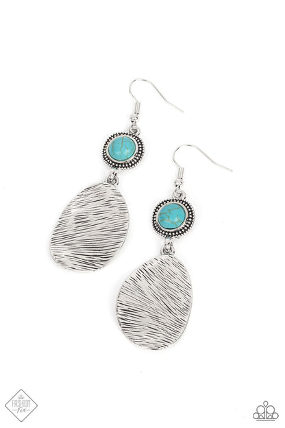 silver, silver jewelry, blue, blue jewelry, crackle stone, stone, country inspired jewelry,fashion fix exclusive, everyday jewelry, earring, fish hook earring, paparazzi accessories, 